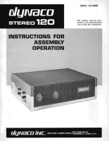 Dynaco ST-120 - Owners Manual
